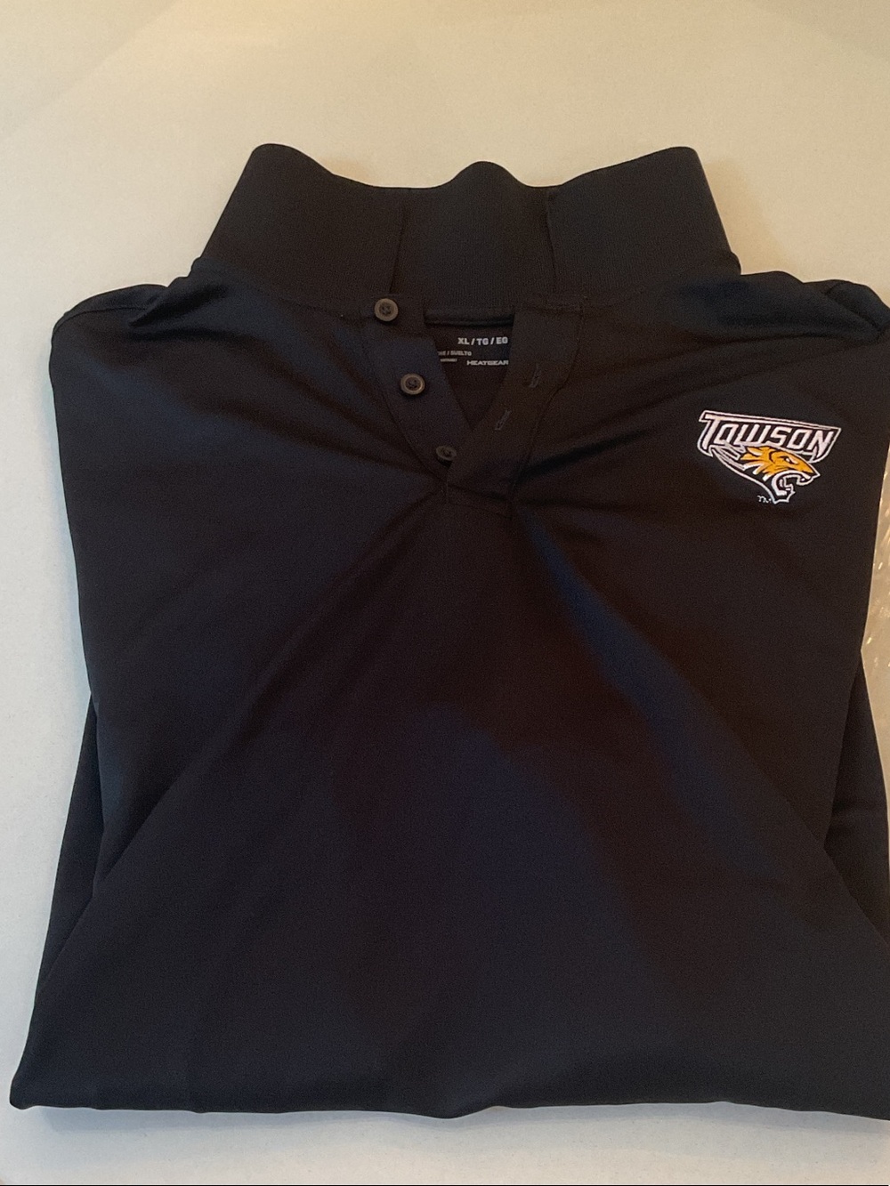 Towson Black short sleeve golf shirt  with Tiger Logo